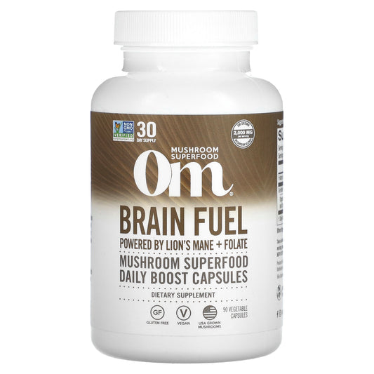 Om Mushrooms, Brain Fuel, 2,000 mg, 90 Vegetable Capsules (667 mg per Capsule )