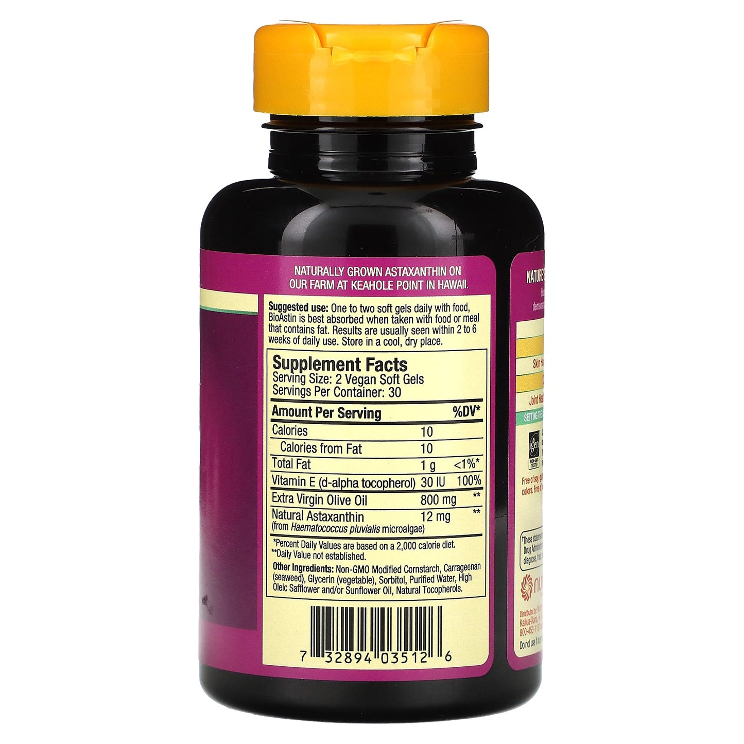 Nutrex Hawaii, BioAstin Supreme, Hawaiian Astaxanthin, 6 mg, 60 Vegan Soft Gels